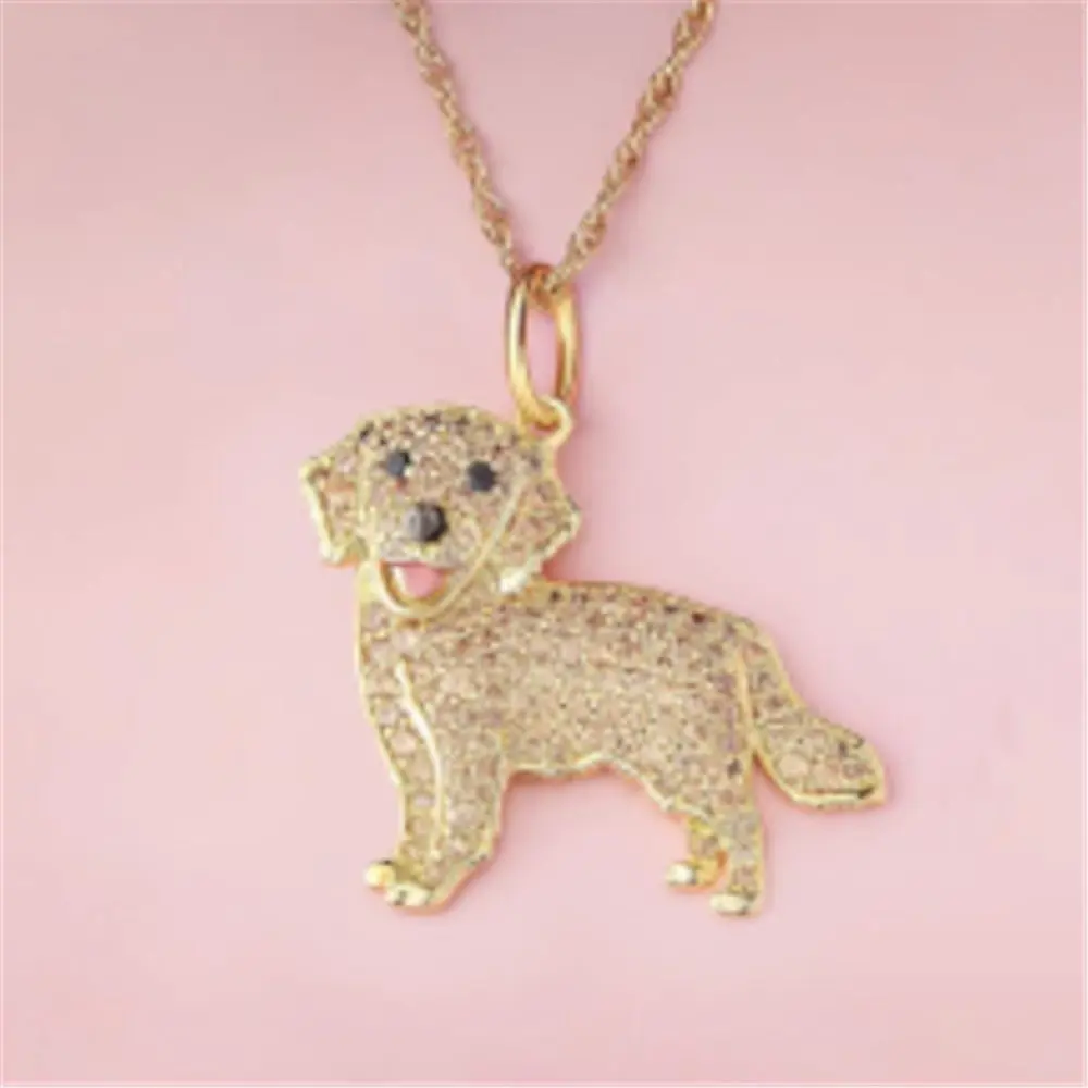 Jewelry Gift French Bulldog Beagle Pendant Rhinestone Poodle Pet Puppy Necklace Shiba Inu Cute Dog Necklace Memorial Gift