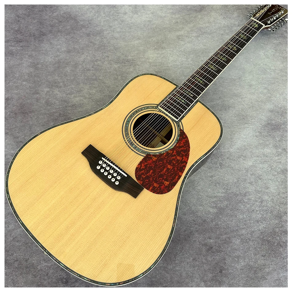 Made in China, 41 inch acoustic acoustic acoustic acoustic guitar, front spruce solid wood veneer, 12 string acoustic guitar