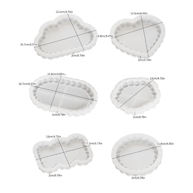 

6 шт., силиконовая форма для изготовления пепельницы, геометрическая форма для подставки под чашки, эпоксидная смола, лоток для
