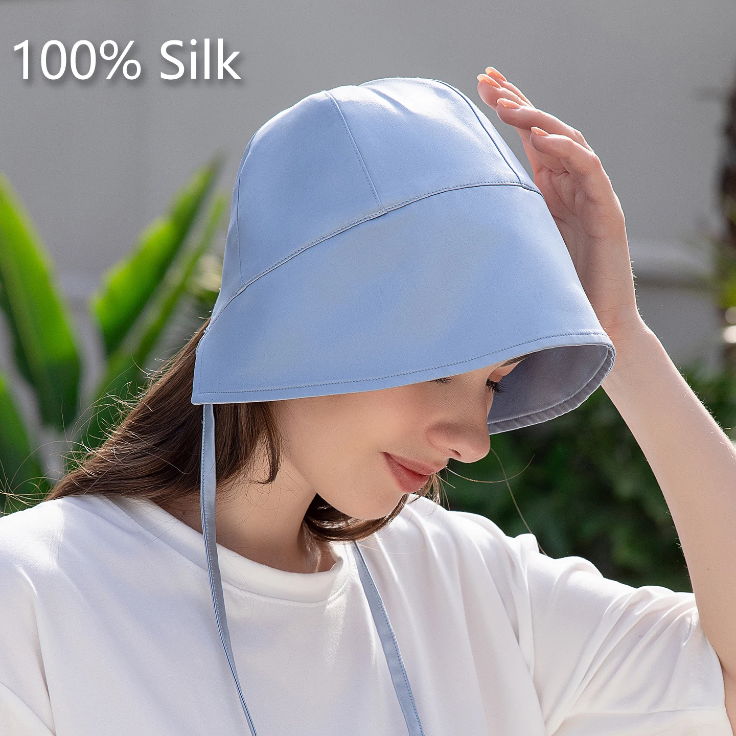 

100% Mulberry Silk 40 Momme Bucket Hat for Women Outdoor Sports Sun Cap Fisherman Hat Four Seasons Casual Travel Cap Silk Bucket