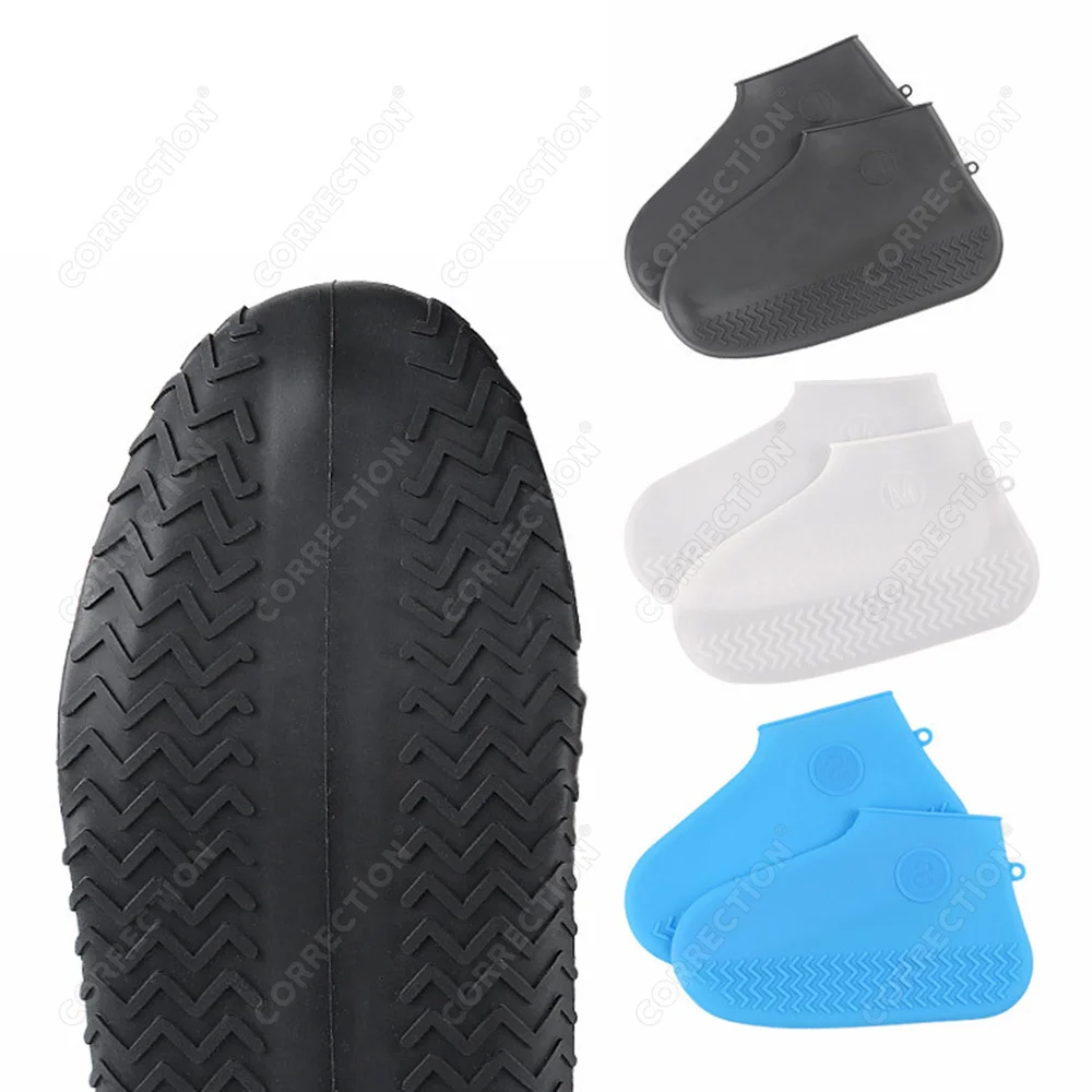 CORRECTION Premium Rubber Boot Reusable Waterproof Rain Shoes Cover Non-Slip Silicone Overshoes Boot Cover Shoes Accessories