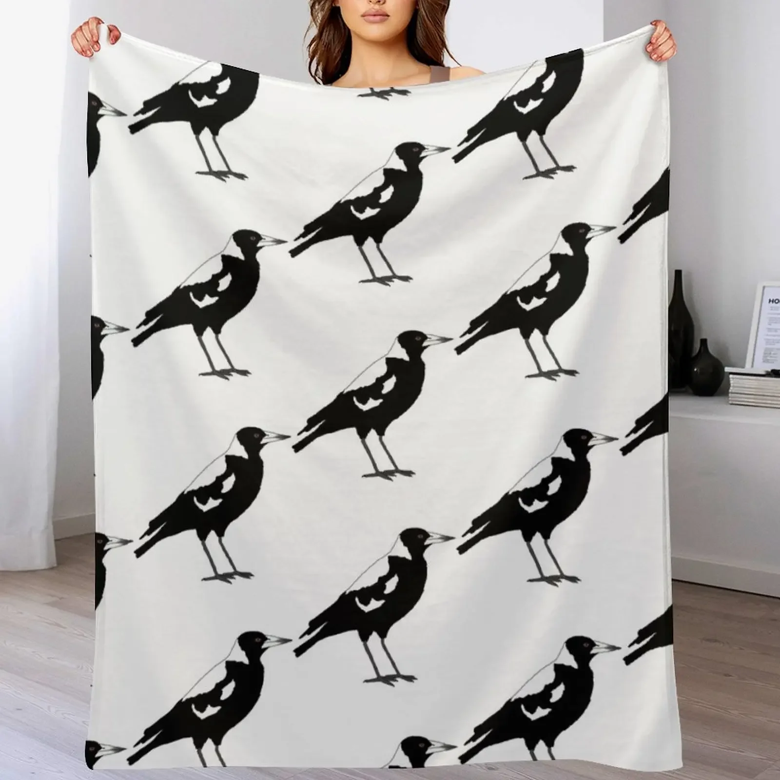 

Australian Magpie Throw Blanket Bed Fashionable blankets and throws Blankets