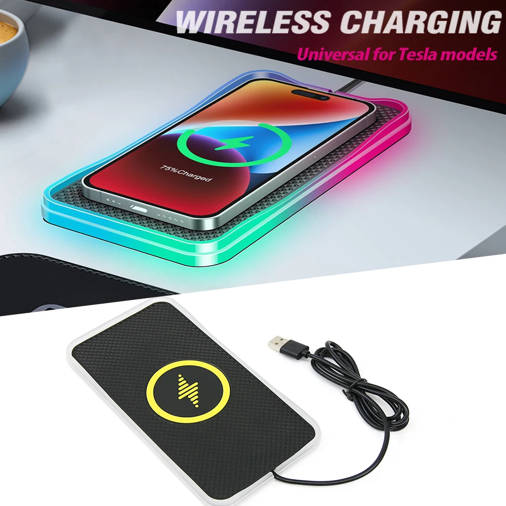 

Car Wireless Charging 15W/10W/7.5W/5W For Tesla Model 3/Y/X/S 2017-2023 Induction Charger Fast Charging Car Accessories