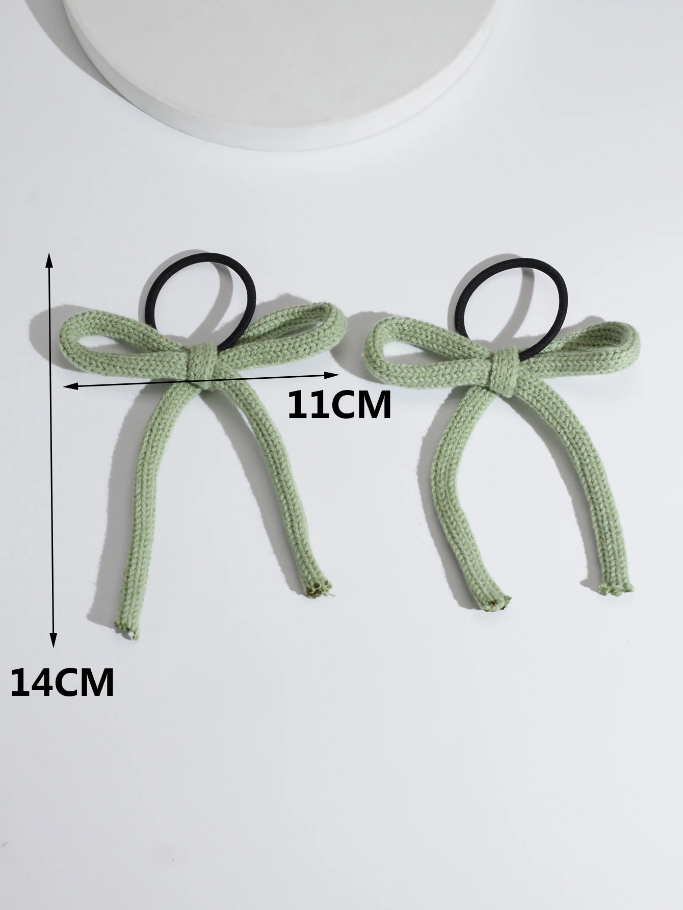 Lystrfac 2Pcs/Set Bow Knot Scrunchies For Women Girls Soft Mohair Knit Ribbon Hair Bow Elastic Hairband Female Hair Accessories