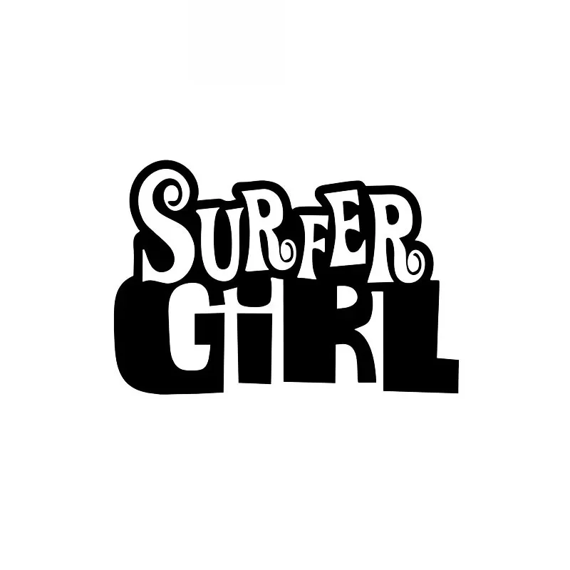 

Car Sticker Surfer Girl Letter Cover Body Design Car Decoration Accessories PVC Sticker Waterproof Black/White, 10cm*8cm