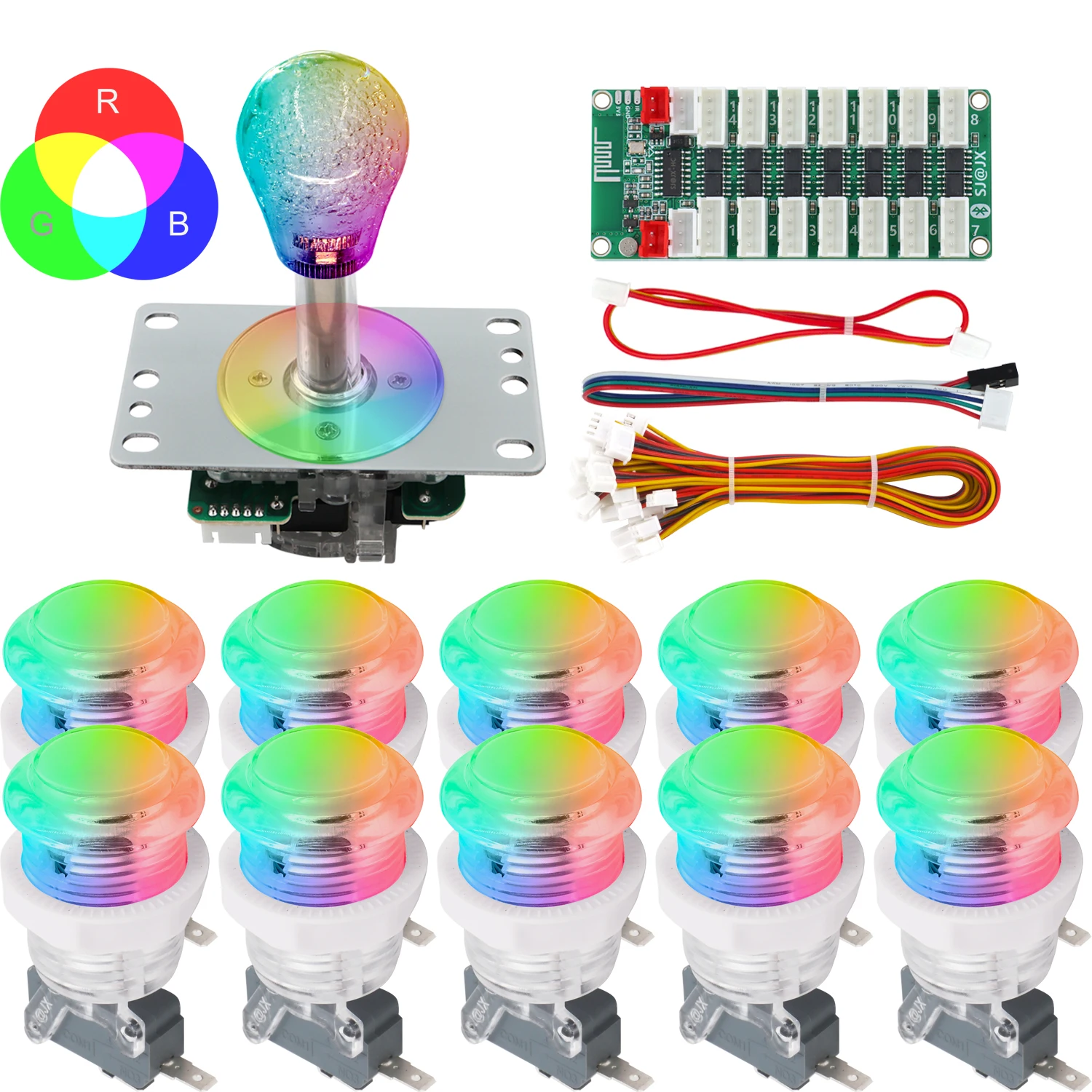 

SJ@JX Arcade Game RGB LED Controller Button Joystick Bluetooth RGB Control APP USB Encoder Kit