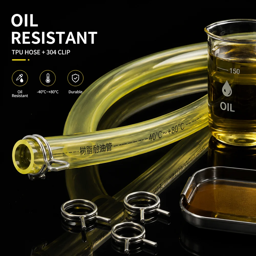 5*8/5*9mm TPU Tube+304 stainless steel clamp Oil resistant/abrasion resistant/anti-aging/fluid delivery hose