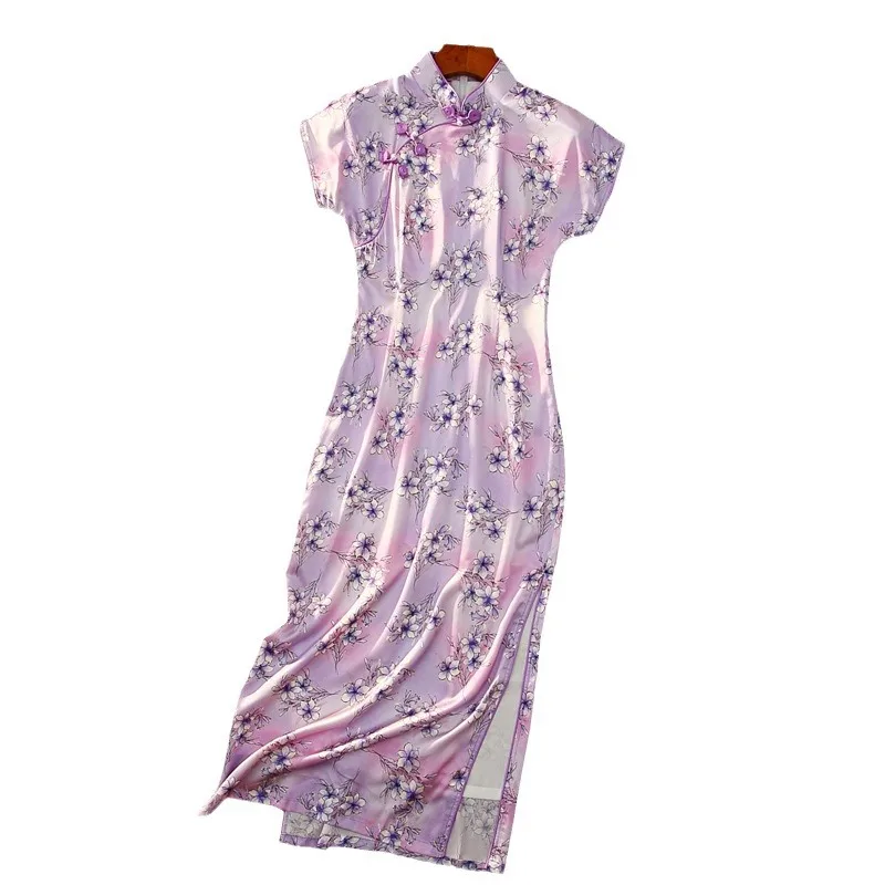 Robe Cheongsam Qipao longue de style chinois pour dames, haute qualité, nouveau, printemps, été