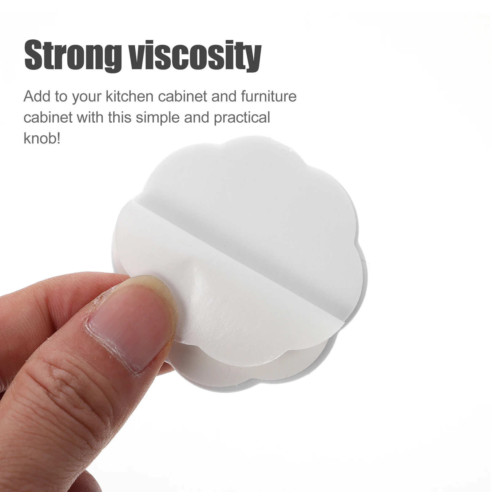 

10pcs Adhesive Cabinet Handles No Punching Pull Knobs Drawer Wardrobe Closet Stick-On Auxiliary Plastic Durable Pp Material Easy