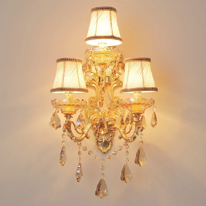 

APRIL Luxurious Crystal Wall Lamp European Style Candle Lamp Living Room Restaurant Bedroom Villa Hotel Engineering