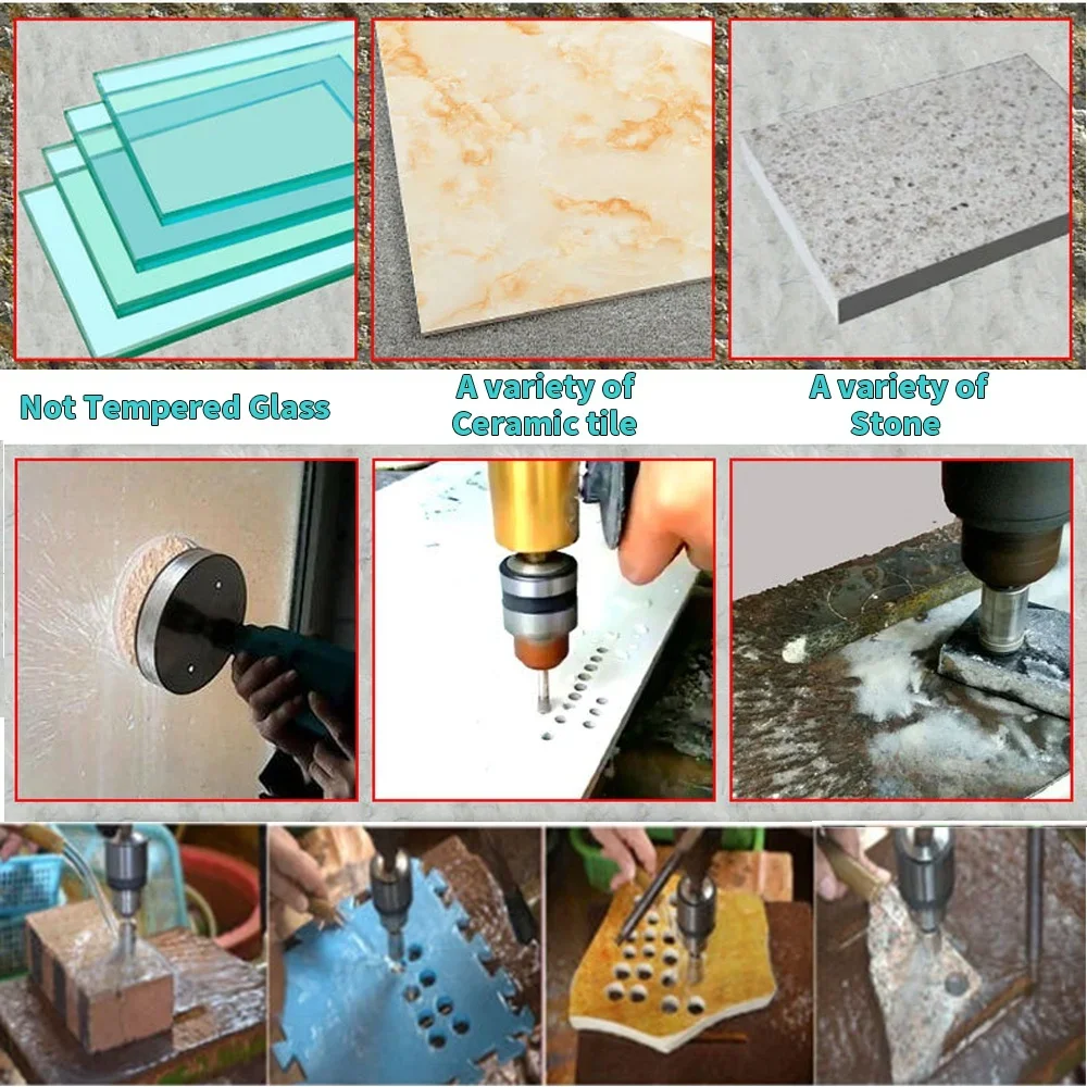 STONEGO 10PCS Diamond Coated Hole Saw Core Drill Bit Tile Marble Glass Ceramic Drill Bit Set 3mm-50mm gallery 1