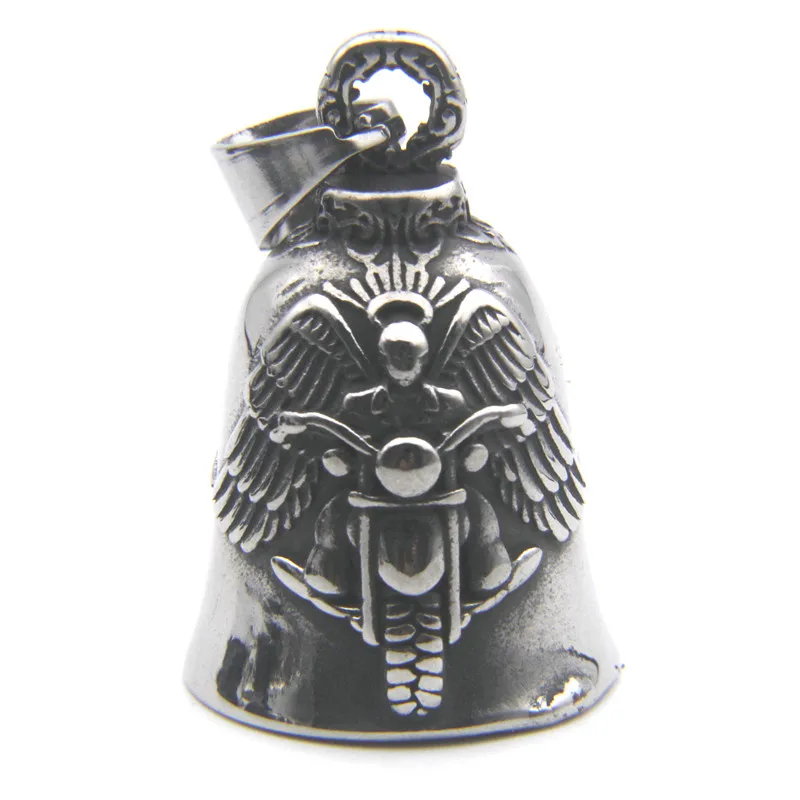 Motorcycles Bell Pendant 316L Stainless Steel Fashion Jewelry Biker Style Necklace