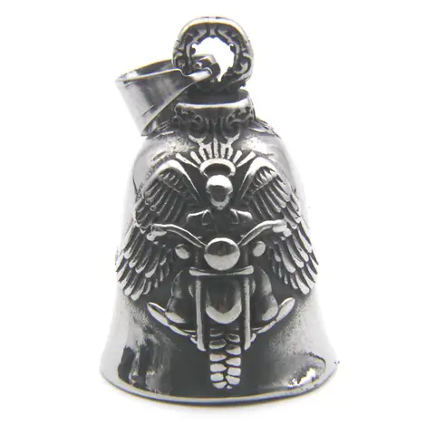 Motorcycles Bell Pendant 316L Stainless Steel Biker Style Eagle Rider Necklace