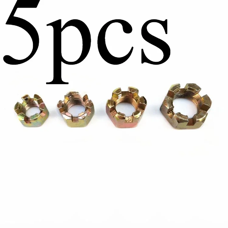 

5PCS for ATV Kart Accessories, Beach Bike, Rear Axle Hub Flange Fasteners,Tightening Nuts, Slotted Screws,10-12MM-14MM-16MM-20MM