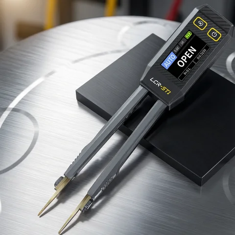 FNIRSI LCR-ST1 Smart Bridge Tweezer LCR SMD ESR Tester Resistance Capacitance Inductance Continuity Diode Test Auto Multimeter