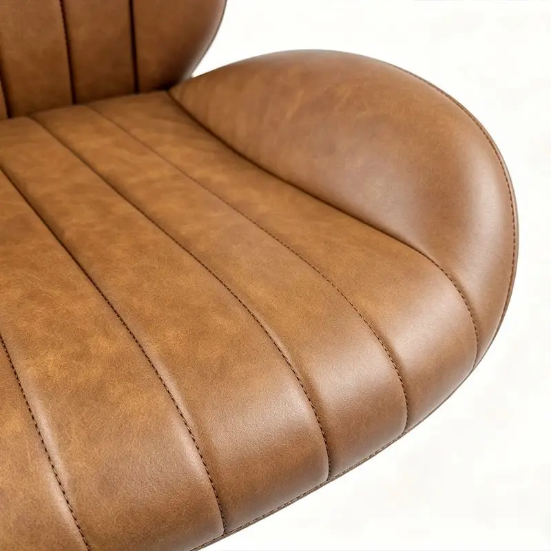 Brown leather office chair, sedentary and comfortable computer chair for home use, lifting and rotating high-end boss chair
