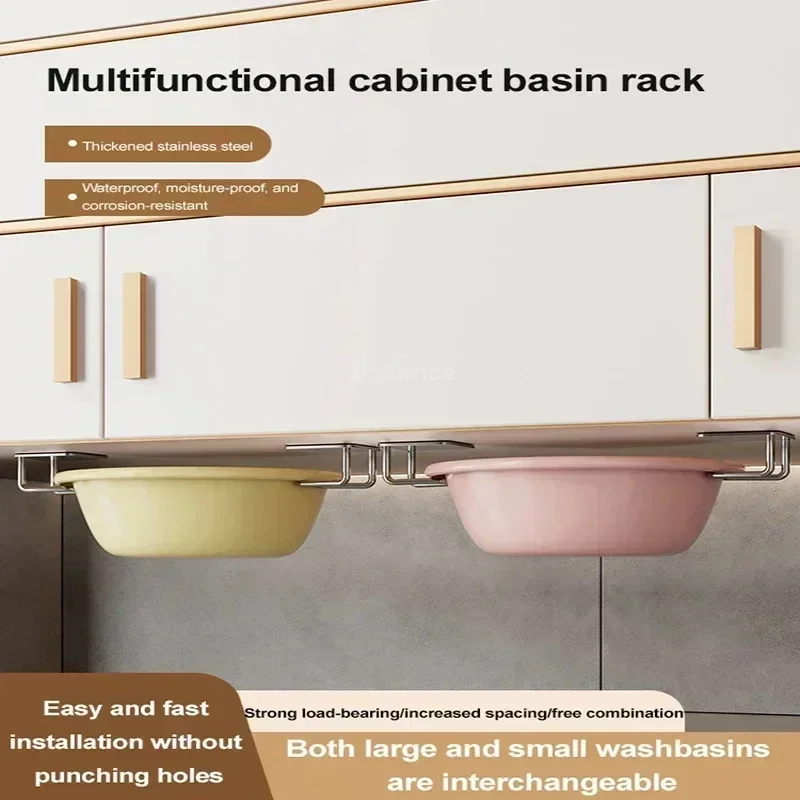Kitchen Stainless Steel Sink Sponges Holder Self Adhesive Drain Drying Rack Kitchen Wall Hooks Accessories Storage Organizer image 3