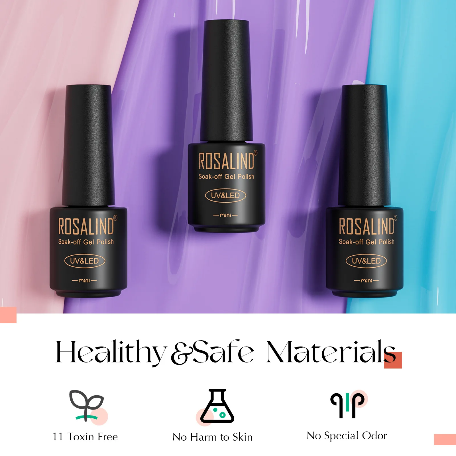 ROSALIND 38 STKS Gel Nagellak Set, 35 Kleuren Gel Polish Set met Basislaag en Glanzende & Matte Gel Top Coat Gel Nagellak Ster