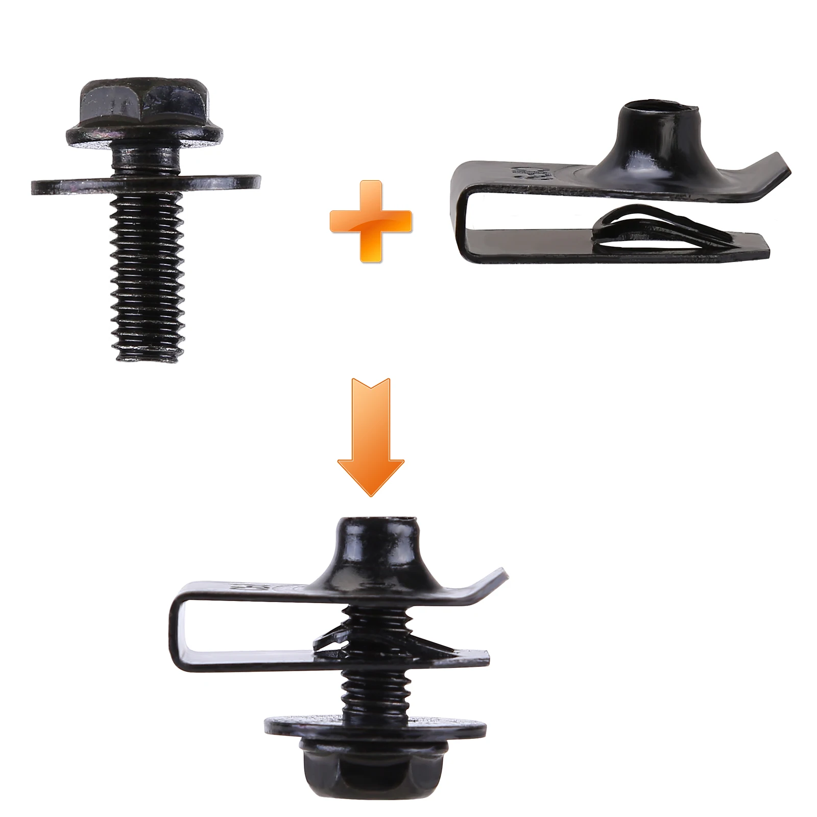 35pcs Fastener & Clip ABS+carbon steel Engine Under Cover Splash Shield Guard Bumper Body Bolts & U-nut Clip Fastener