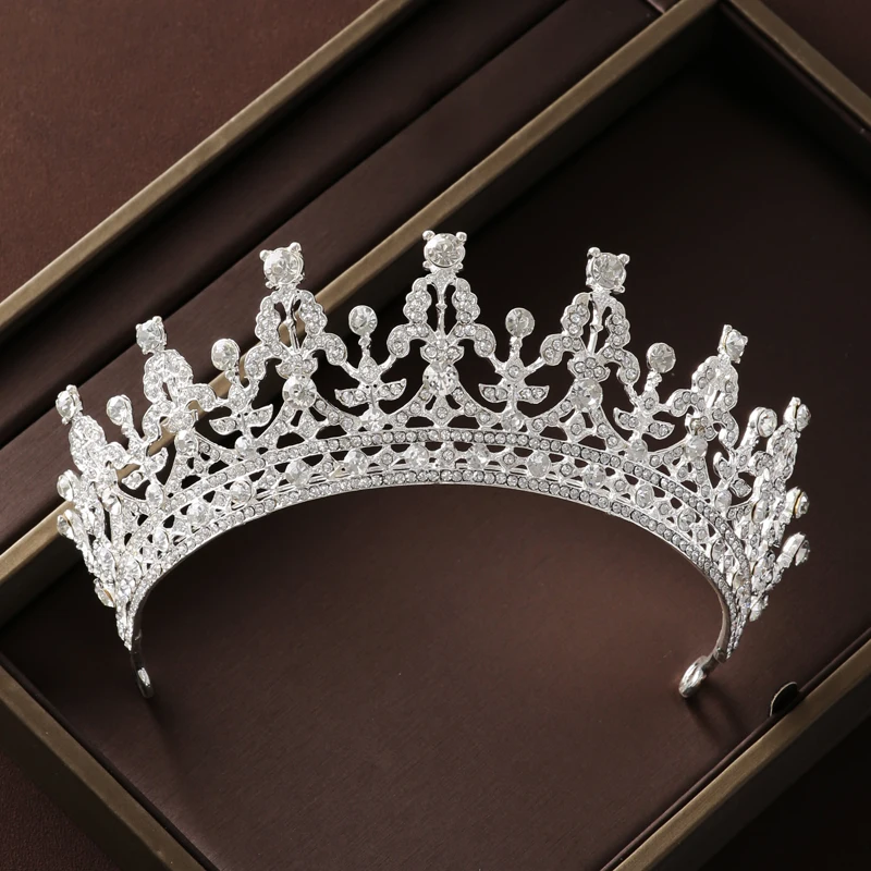 Itacazzo Bridal Headwear Silver-colour Baroque Style Noble Ladies' Tiaras For Wedding Bride