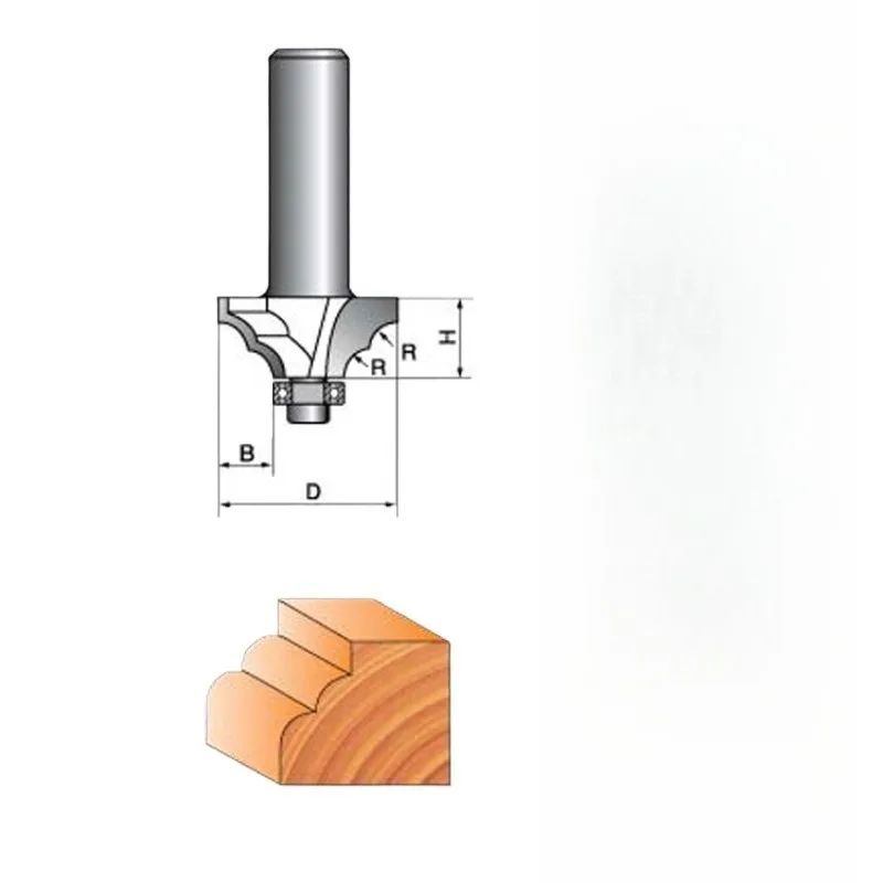 Woodworking Milling Cutters Double R Round Over Bits Bakelite Router Cutters for Engraving Machine