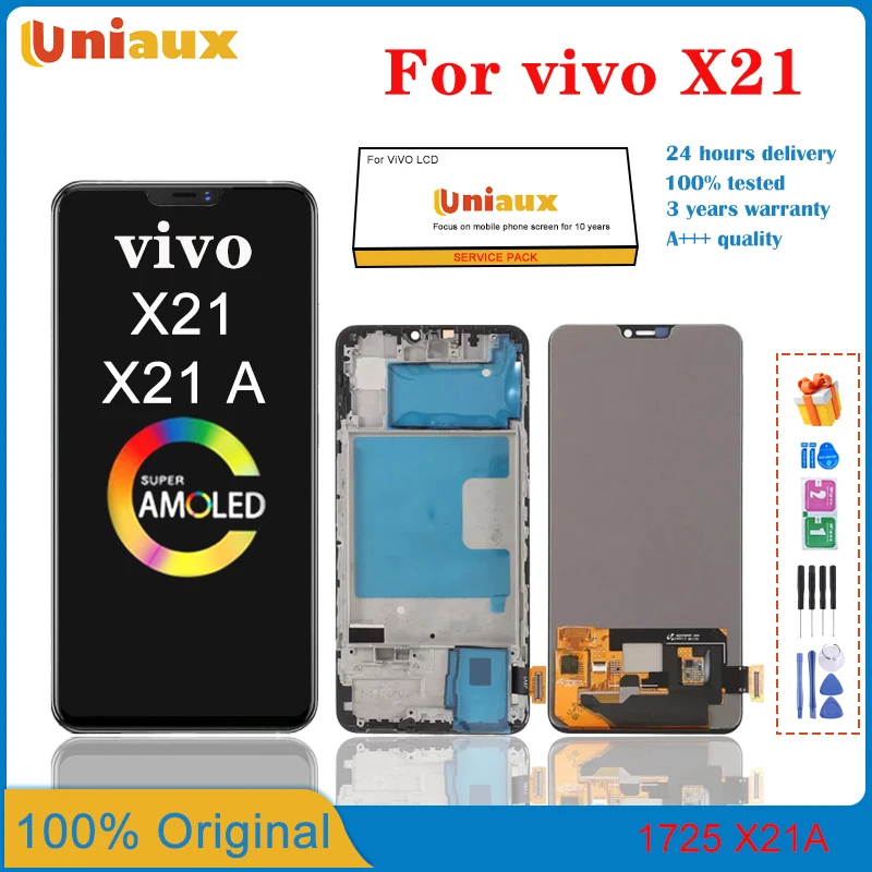 

6,28 ''AMOLED для мобильного телефона VIVO X21, ЖК-экран в сборе, сенсорный экран, замена ЖК-панели