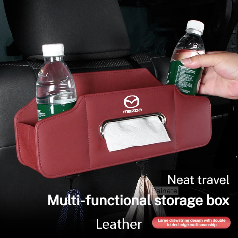 For Mazda 3 6 Axela Atenza CX-30 CX-5 CX-8 CX-9 MX-5 BT50 CX-70 Car Seat Organizer Seat Back Foldable Storage Bag Pad Tissue box