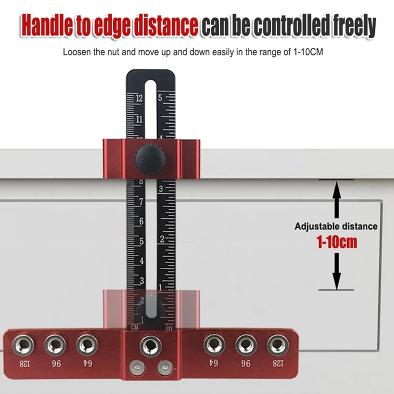 Punch Locator Aluminum Alloy Drawer Cabinet Door Handle Installation Auxiliary Tool, Woodworking Hole Locator