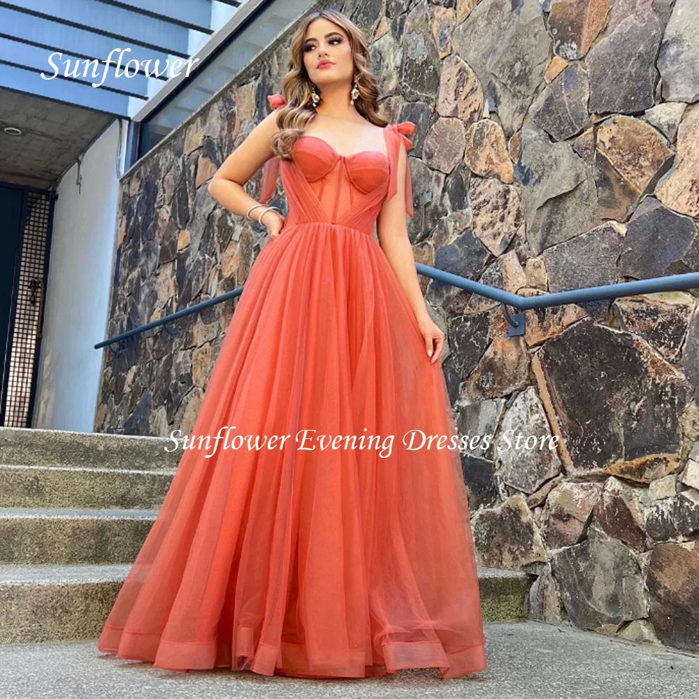 

Sunflower Sweetheart Prom Gown A-LINE Evening Dress Slim Tiered Tulle Party Dress 2023 Backless Floor-Length Prom Dress