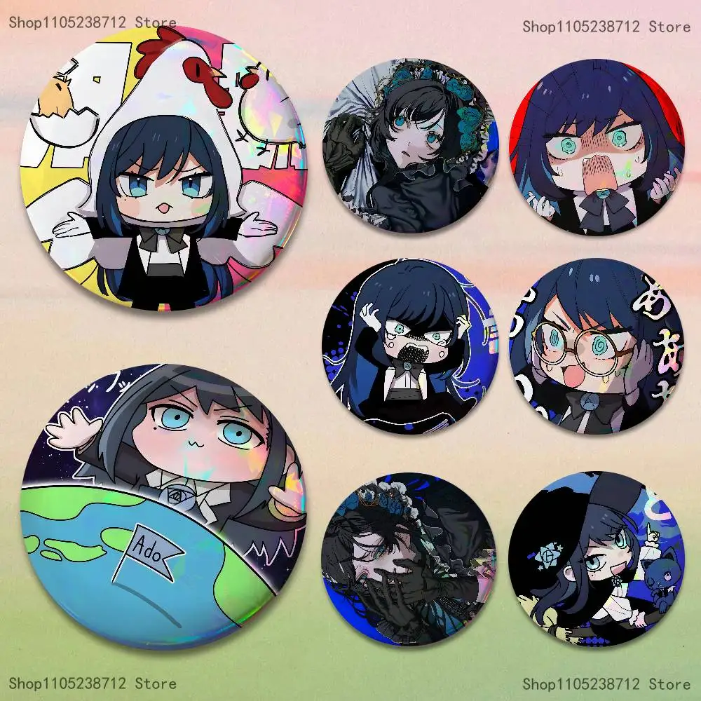 A-AdoS أنيمي لطيف شارات زر جولة الإبداعية دبوس بروش شارة حقيبة ديكور المشجعين جمع الأصدقاء الهدايا