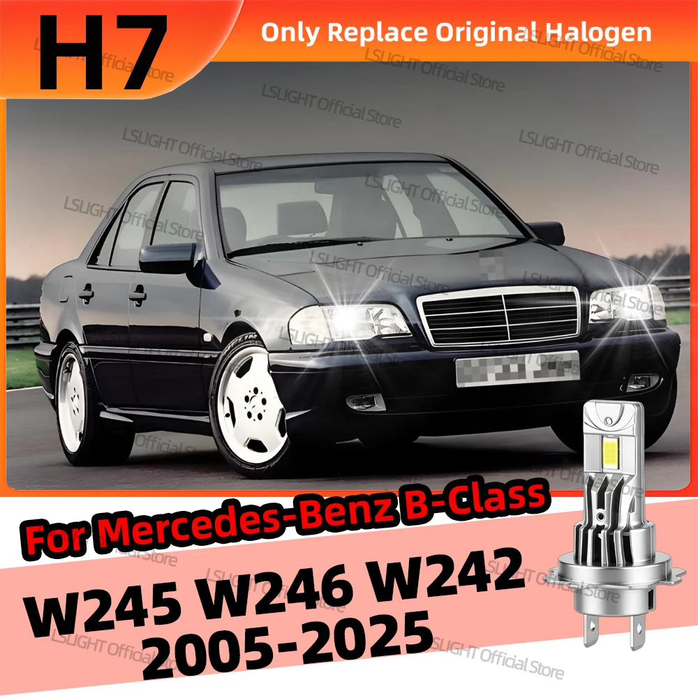2x Auto-Scheinwerfer H7 LED-Lampe 30000LM Glühbirnen 12V für Mercedes-Benz B-Klasse W245 2005-2011 W246 W242 2011-2025 2012 2013 2014 2015