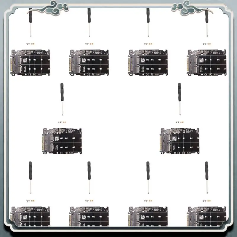 Premium 10X 2 In 1 M.2 Nvme SATA U2PCB M.2 NVME SSD Key M Key B SSD To U.2 SFF-8639 Adapter Pcie M2 Converter Desktop Computer