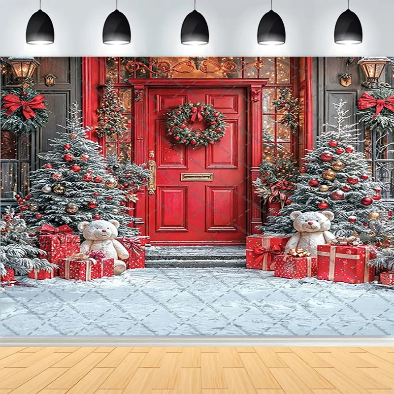 Winter Christmas Atmosphere Windows Photography Background Merry Christmas Glow Christmas Little Photo Studio Backdrops AG-54