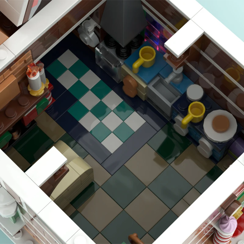 1532pcs MOC WinterVillageing GingerbreadHouse Festive Modular Cottage DIY Model Building Blocks Birthday Toys Gift