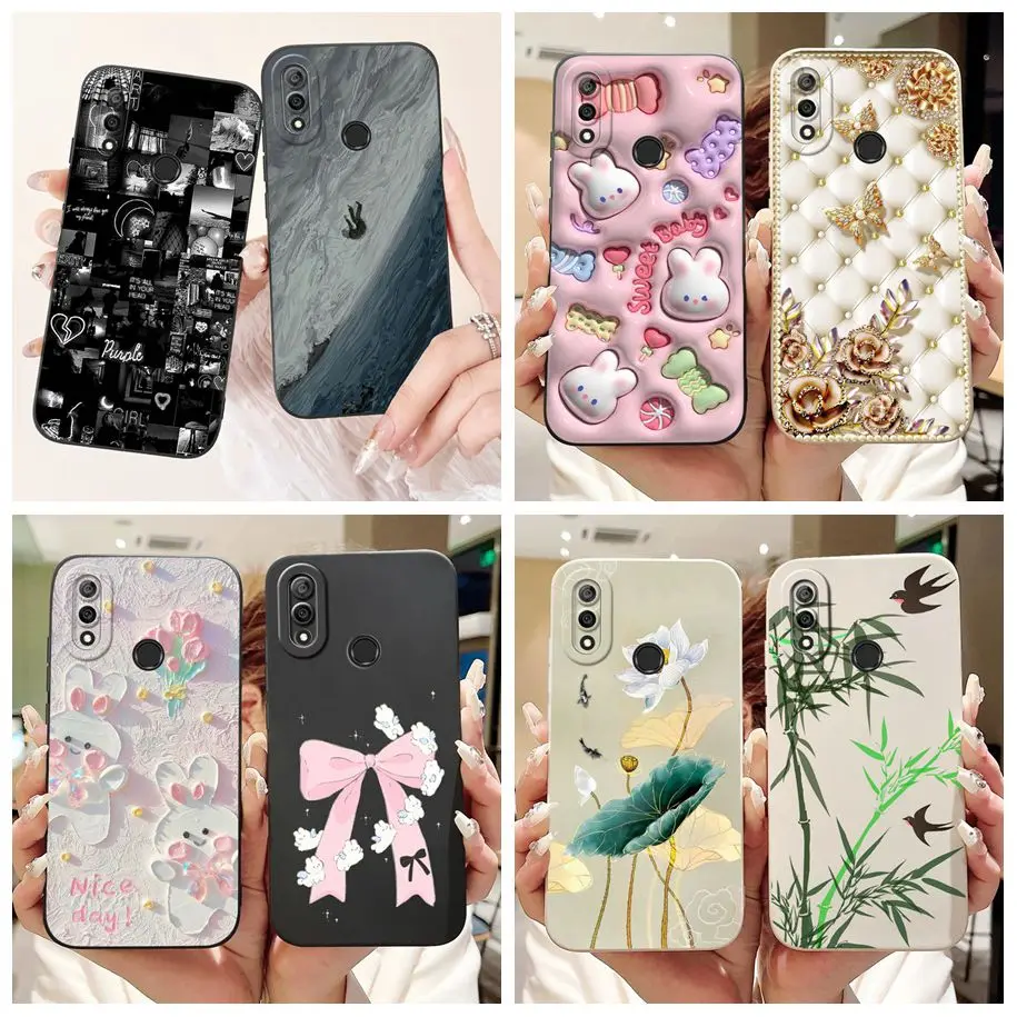 For Huawei Y7 2019 Case DUB-LX1 Cover Fashion Painted Soft Silicone Protective Bumper For Huawei Y7 Prime Pro 2019 DUB-LX3 Funda