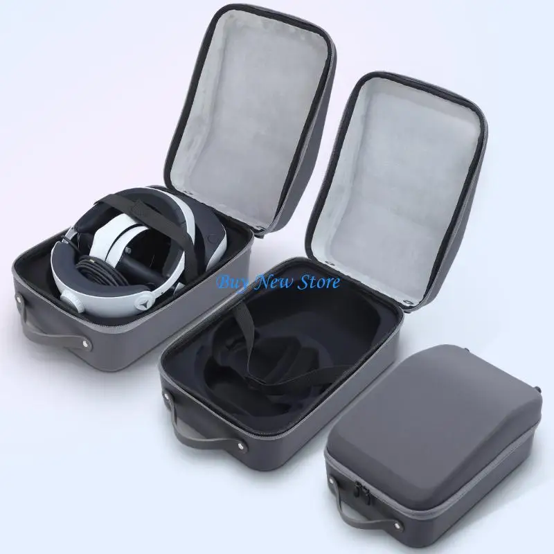

20CE Leather Box for PS VR2 Gaming Headset Holder Bags with Inner Elastic Bands Protective Cover Dirt-resistant Holder