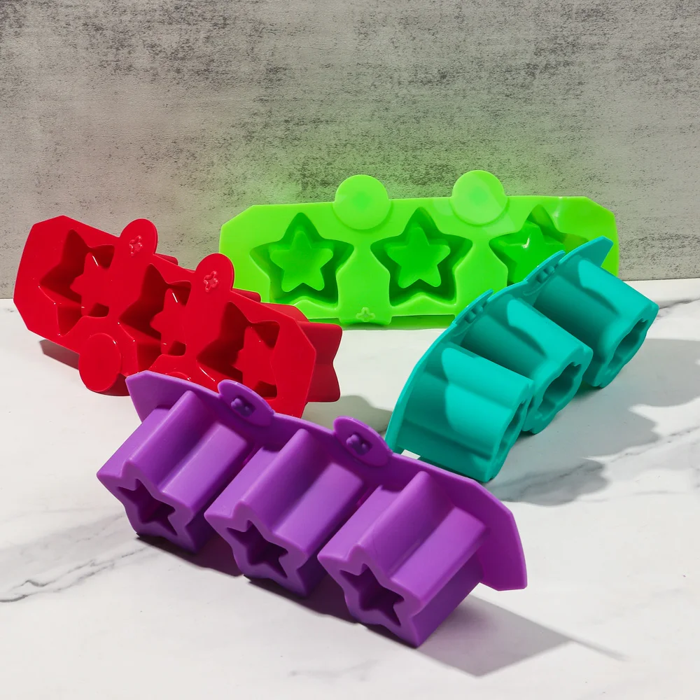 أصيص زهور خرسانة نجمة ، قالب سيليكون ، مزهرية عصارية تصنعها بنفسك ، قالب طين إسمنت جبسي ، أداة زراعة يدوية الصنع ، 3 فتحات