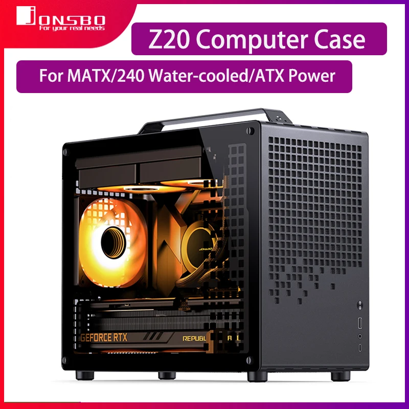 JONSBO Z20 MATX obudowa komputera przenośna Mini obudowa PC ATX do MATX/240 wody chłodzącej pulpitową obudowę 363mm karta graficzna