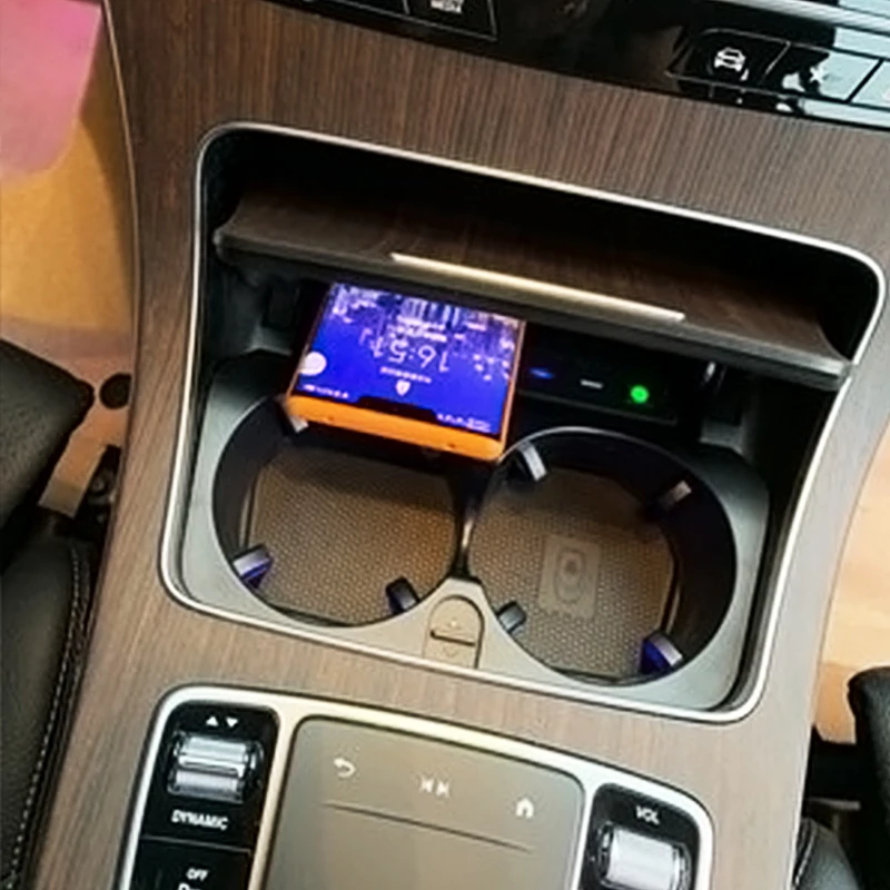 Car Wireless charger for Mercedes Benz W205 AMG C43 C63 GLC 43 C63 X253 C Class phone charging quick charge accessories