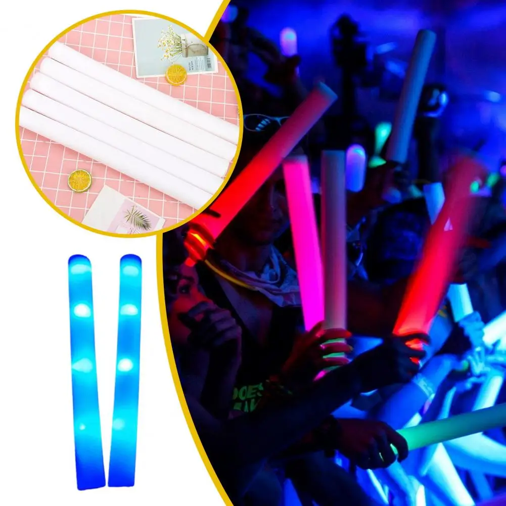 2Pcs Glow Stick High Brightness Kids Handheld Colorful Light Up Sponge Wand LED Glowing Toy Birthday Gift Party Supplies