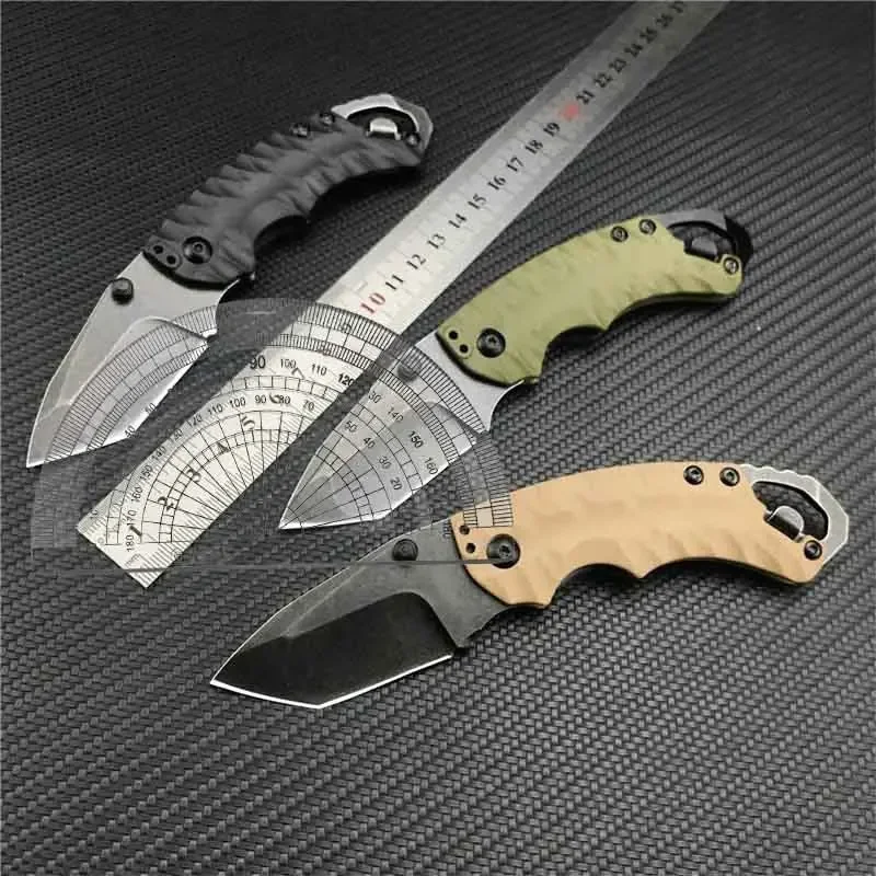 KS 8750 Mini Multicolor Folding Hunting Knife Tanto Flat Blade 8Cr13Mov Blade Outdoors Tactical Survival Knife with Pocket Clip