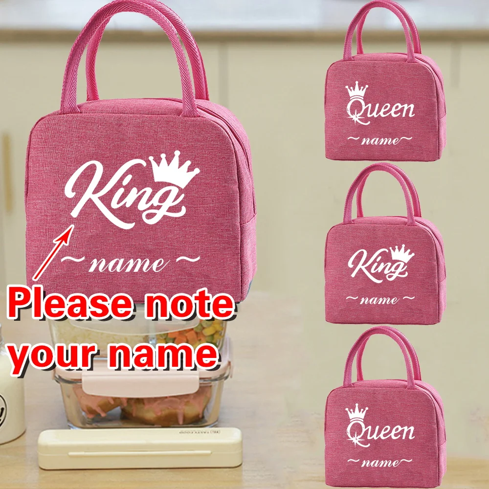 

Персонализированная изолированная сумка для обеда с индивидуальным именем, офисная сумка для хранения еды, бенто, многоразовая утолщенная сумка для путешествий на открытом воздухе, пикника