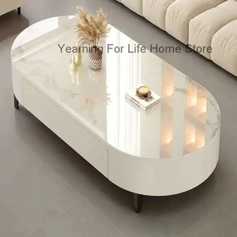 

Floor Modern Simple Coffee Table Living Room Cheap Oval Organizer Side Table Funky Necklace Relaxing Couchtisch Trendy Furniture
