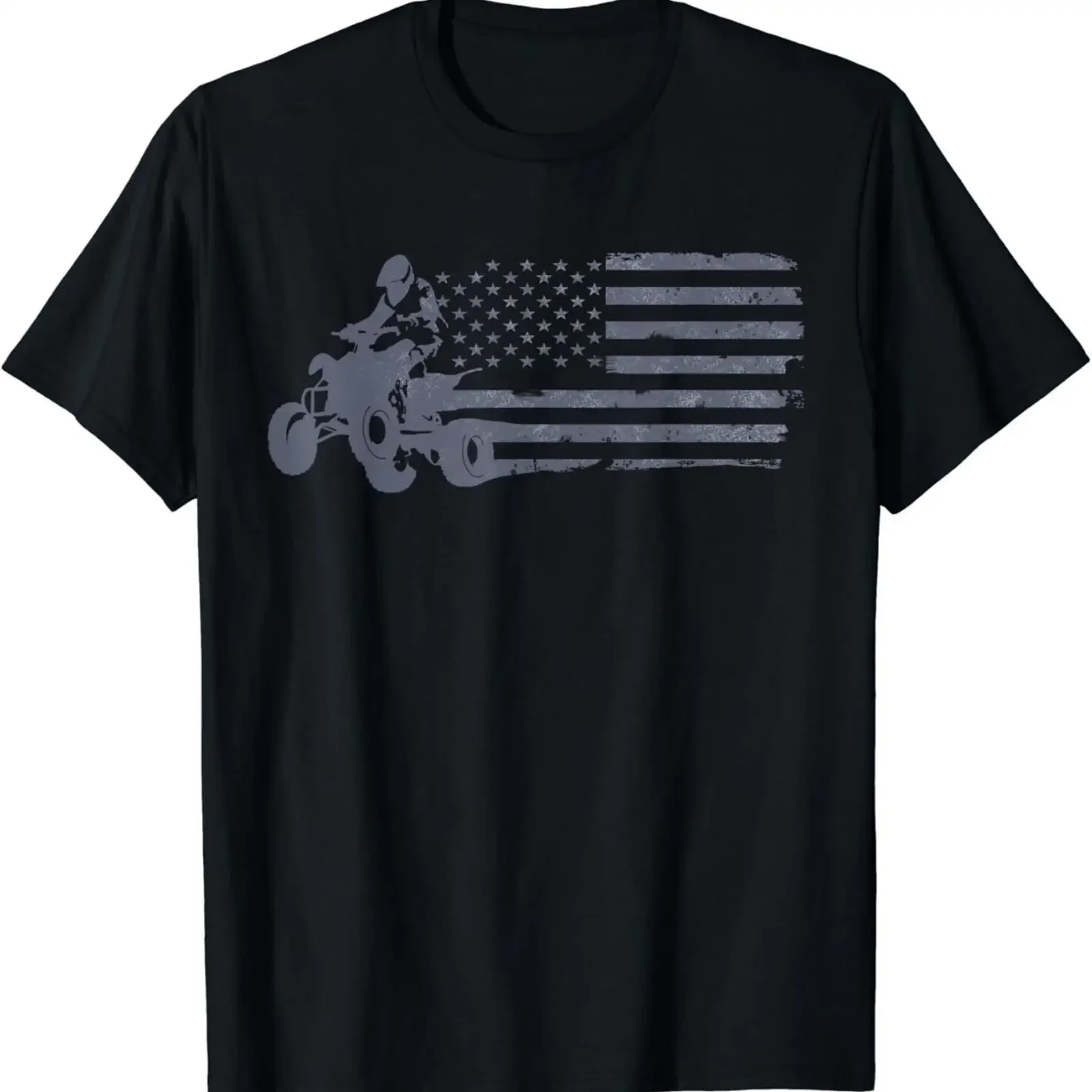 ATV Quad Four Wheeler Bike Rider American Flag Distressed T Shirt vintage Washed Unisex Breathable designer clothes Casual