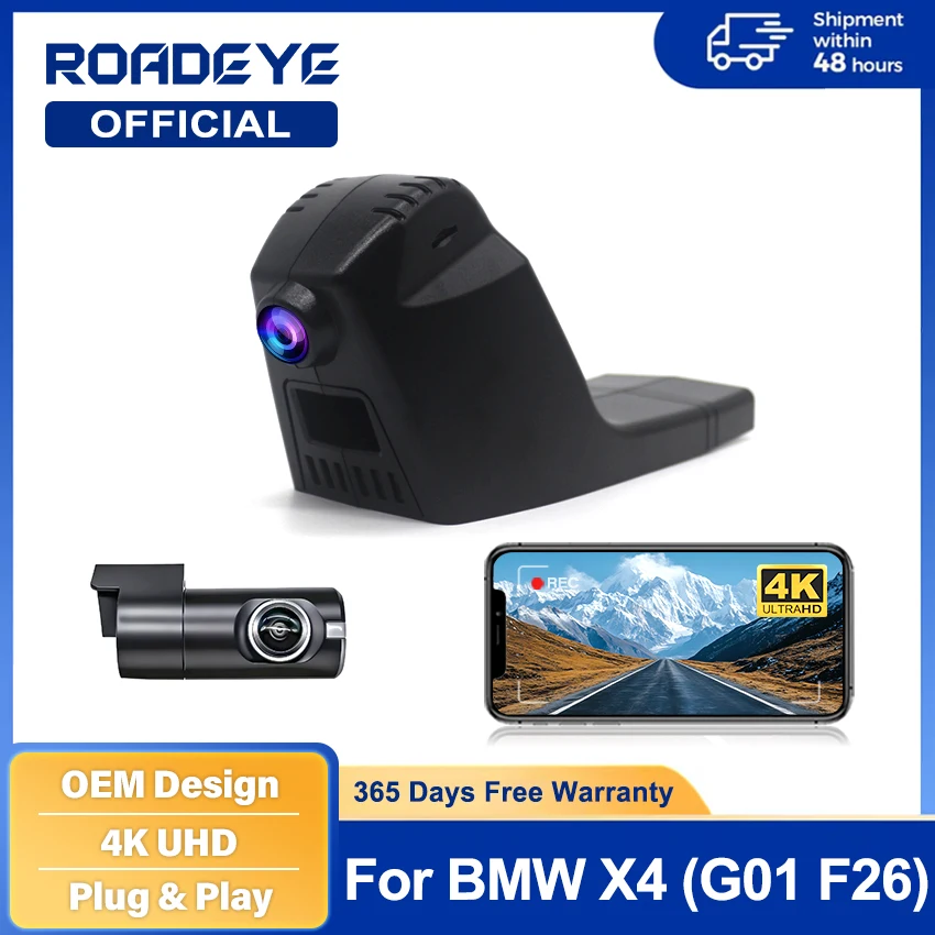 New ! Car DVR For BMW X4 G02 F26 2019 2020 2021 2022 2023 Dash Cam 4K 2160P Car Accessories Night Vision WiFi APP DashCam