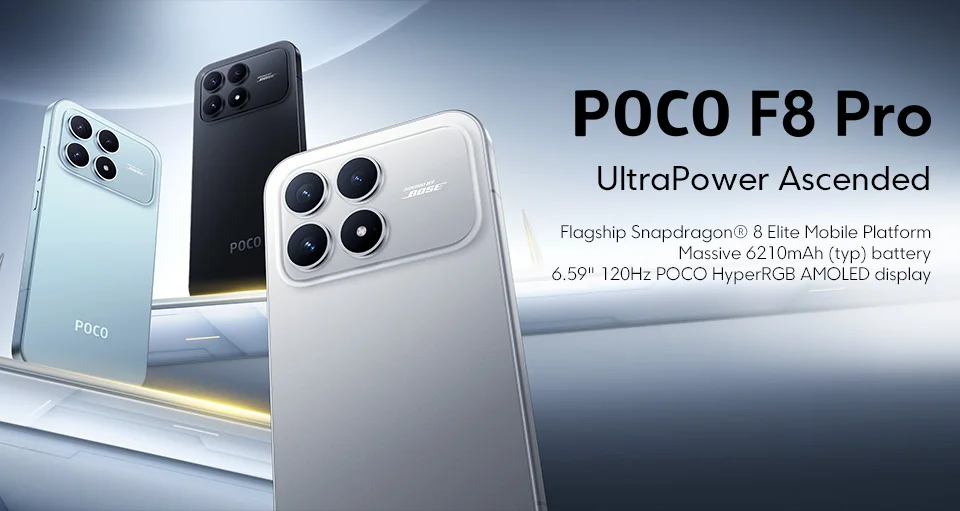 POCO F8 Pro Global Version Smartphone Snapdragon 8 Elite Octa core 6.59"120Hz HyperRGB AMOLED Display 6210mAh NFC 5G