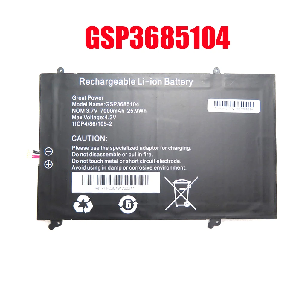 

Laptop Battery GSP3685104 3.7V 7000MAH 25.9WH 5PIN 5Lines / 3.8V 10000MAH 38WH 7PIN 7Lines New