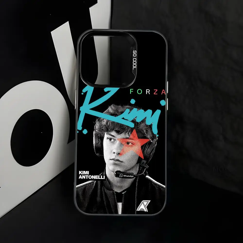 K-Kimi Antonelli Hot Driver Phone Case For lMDColor Silver Shell For lPhone 17 16 e 15 14 13 12 11 Pro Max Plus