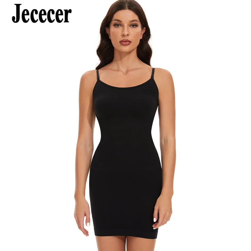 Jececer Women Underwear Slimming Tummy Control Seamless Sexy Full Slips Female Dresses Body Shapewear