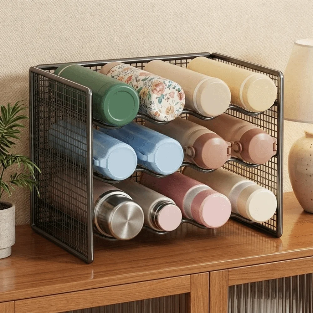 

2/3/4 Layers Multi-layer Cup Storage Rack Iron Space Saving Metal Cup Holder Large Capacity Breathable Wine Water Bottle Holder